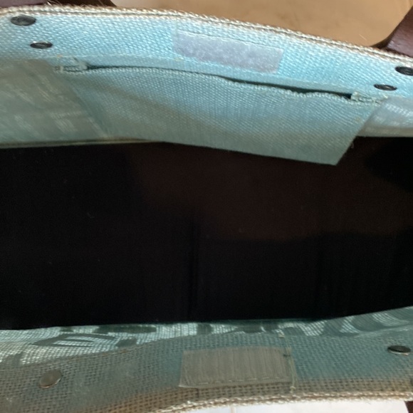 Stop Polution Love Nature Gray Burlap Tote Bag - Picture 5 of 10